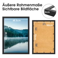 COMPOLICY Ramă foto 50x70 cm, cadru din lemn negru, pentru perete sau de pus pe masă, ramă pentru postere, fotografii și tablouri 2
