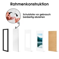 COMPOLICY A2 Ramă foto, ramă din lemn negru, 42x60 cm, pentru perete sau de sine stătătoare, ramă pentru postere și fotografii, pentru living, dormitor, birou 3