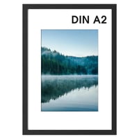COMPOLICY A2 Ramă foto, ramă din lemn negru, 42x60 cm, pentru perete sau de sine stătătoare, ramă pentru postere și fotografii, pentru living, dormitor, birou 1