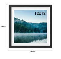 Ramă foto pătrată COMPOLICY 12x12 inch, ramă din lemn negru pentru perete sau masă, potrivită pentru postere și fotografii 6