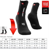 Compressport férfi trail zokni fekete/piros kompressziós futózokni - T3, black 3