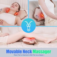 comrelax Fűthető teljes test masszázsmatrac hővel, hátmasszázs derékhúzással és relaxációval, állítható derékpánt, 4 mód, 6 halk motor 6