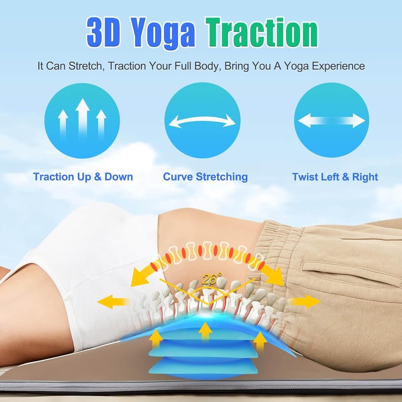 Comrelax Teljes Testes Masszázsmatrac - 3D Nyújtás, Derékmelegítés, 4 Program, 3 Intenzitás, Összecsukható PU Bőr Masszázs Szőnyeg 155-183 c
