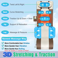 Comrelax Teljes Testes Masszázsmatrac - 3D Nyújtás, Derékmelegítés, 4 Program, 3 Intenzitás, Összecsukható PU Bőr Masszázs Szőnyeg 155-183 c 2