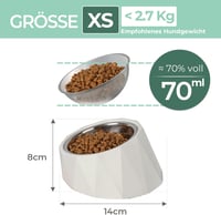ComSaf 15° Dönthető Tápláló Tál Kutyáknak Macskáknak 120ml Emelt Etetőtál Fehér 2