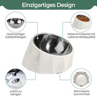 ComSaf 15° Dönthető Tápláló Tál Kutyáknak Macskáknak 120ml Emelt Etetőtál Fehér 3