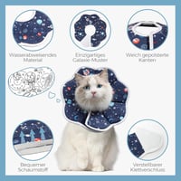ComSaf Csillagos Macska Nyakörv Puha Állítható Sebvédelem Nyalás Elleni 5