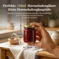 Set de 24 Borcane Mici pentru Gem ComSaf cu Capac Auriu, 120 ml, Închidere Etanșă 3