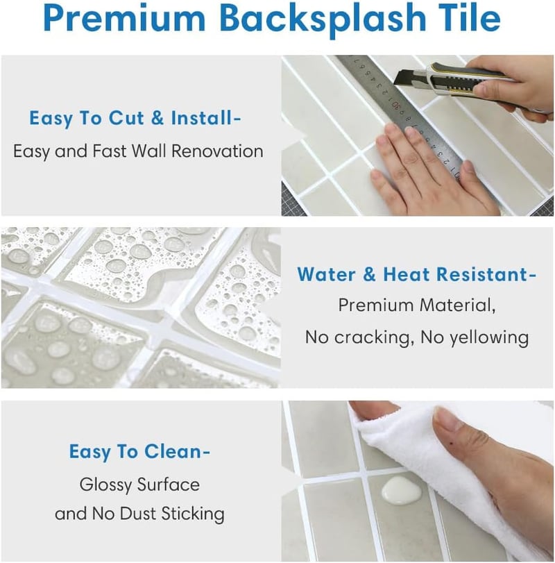 COMSTICKC 3D öntapadós falburkoló csempe, bézs, 10 db, 30,5x30,5 cm