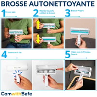 ComwithSafe Öntisztító Szőreltávolító Roller - Ruhához, Kanapéhoz, Szőnyeghez 6