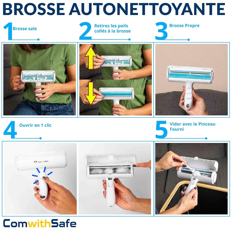 ComwithSafe Öntisztító Szőreltávolító Roller - Ruhához, Kanapéhoz, Szőnyeghez