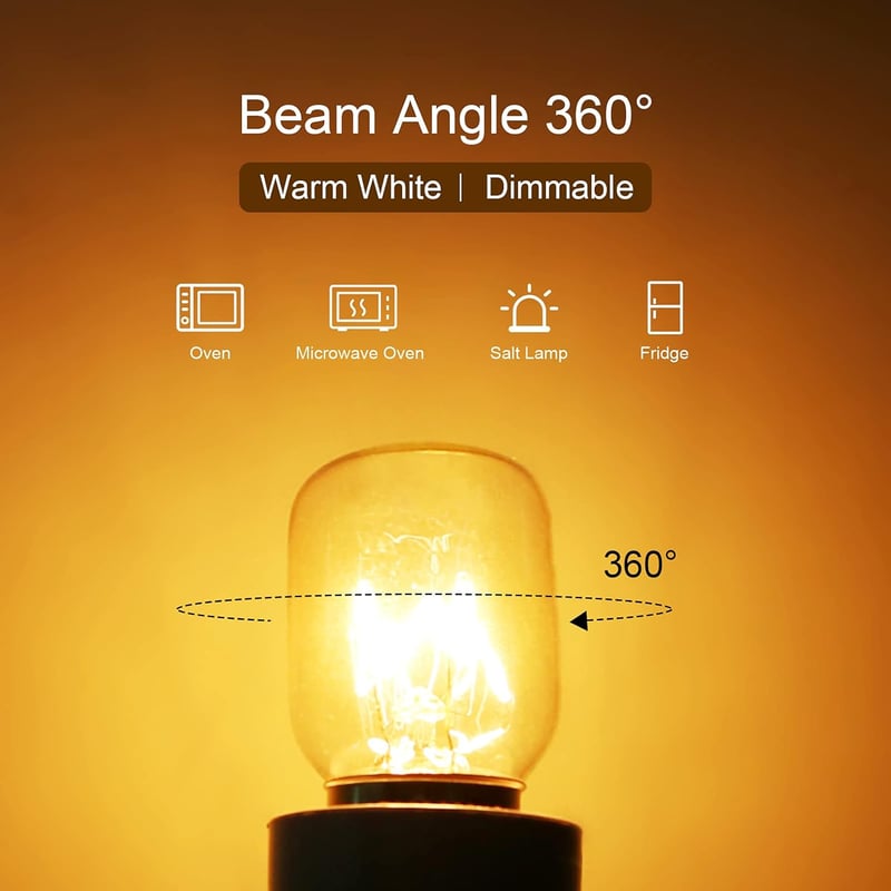 Comyan Sütő Izzó 25W E14 Foglalattal 300°C Hőálló Mikrohullámú Sütő Sólámpa Izzók 4 Darabos Csomag