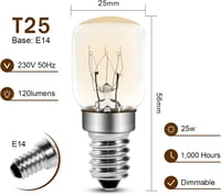 Comyan Sütő Izzó 25W E14 Foglalattal 300°C Hőálló Mikrohullámú Sütő Sólámpa Izzók 4 Darabos Csomag 3