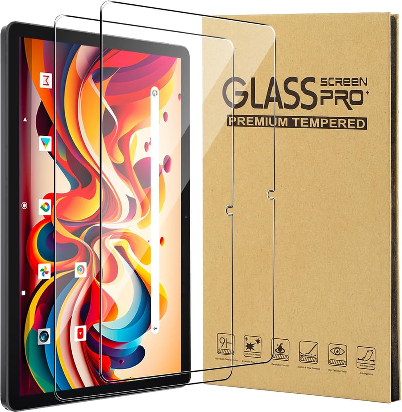 CONAPIKA 2 ks tvrdené sklo na tablet Logicom Tab XXL 14 (14 palcov), tvrdosť 9H, odolné proti poškriabaniu, bez bubliniek, HD priehľadné