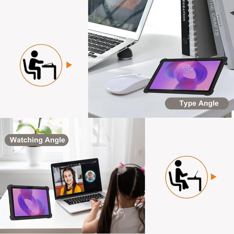 CONAPIKA Lenovo IdeaTab Pro szilikon tok állvánnyal, légpárnás ütésálló védelem - black