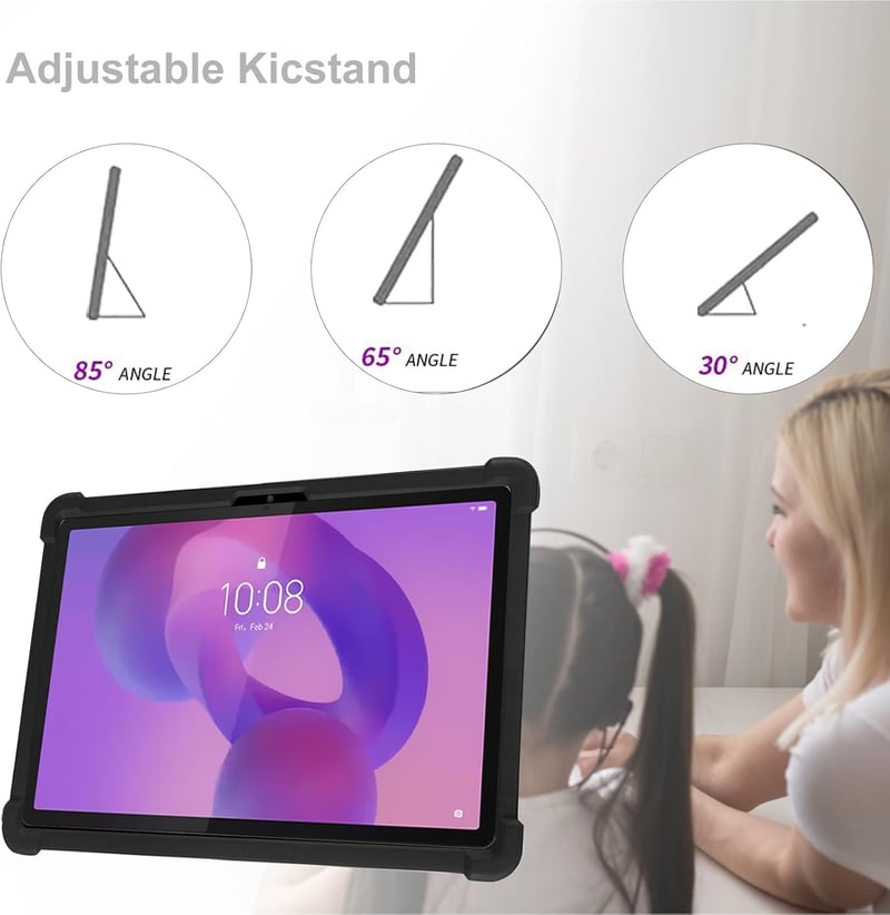 CONAPIKA Lenovo IdeaTab Pro szilikon tok állvánnyal, légpárnás ütésálló védelem - black