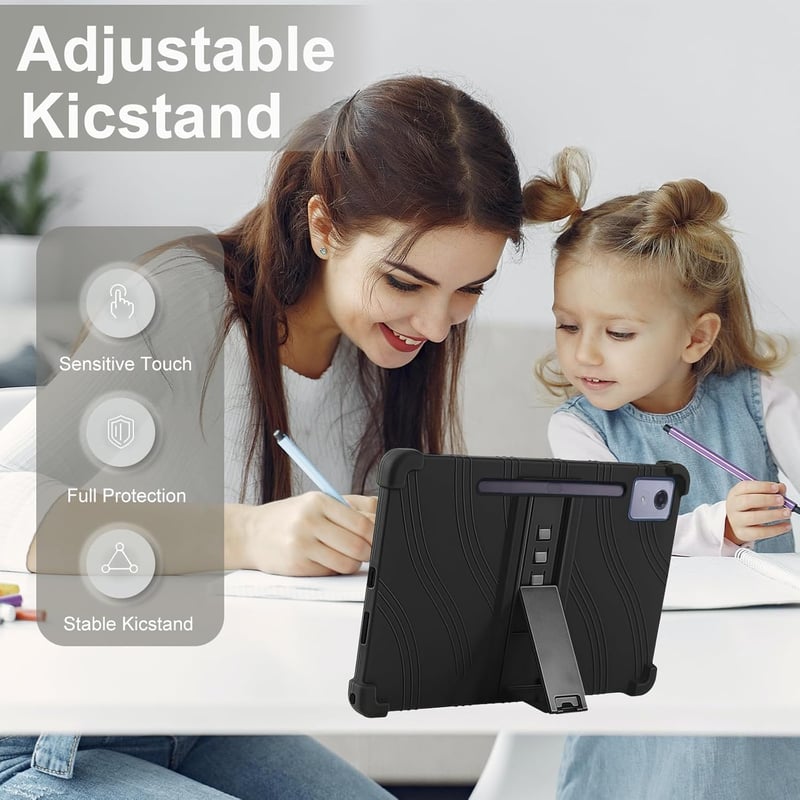 CONAPIKA Lenovo IdeaTab Pro szilikon tok állvánnyal, légpárnás ütésálló védelem - black