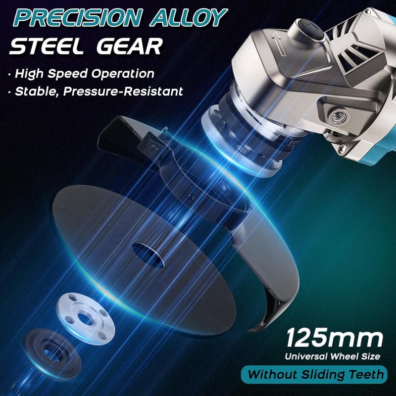 ConBlom 125mm Akkus Sarokcsiszoló Makita 18V Kompatibilis Kefe Nélküli