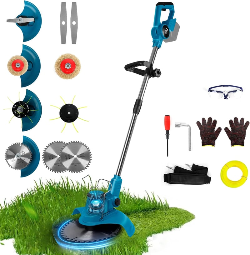 ConBlom 18V Makita akkus fűnyíró 4az1-ben, 20cm vágásszélesség, teleszkópos rúd