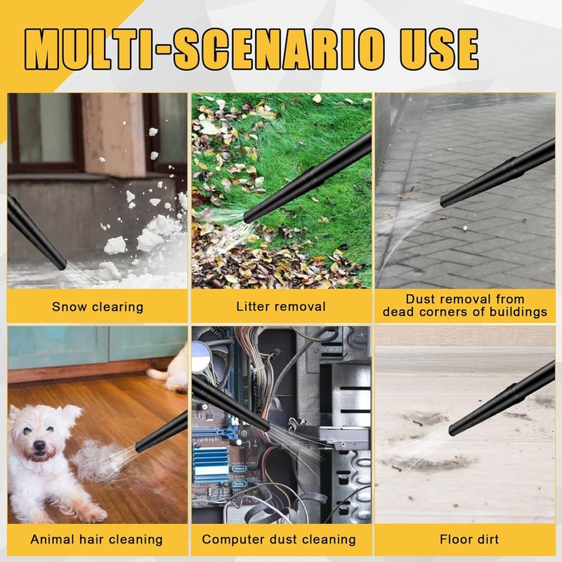ConBlom akkus lombfújó és lombszívó kézi DeWalt 20V 18V, kefe nélküli motor, 3 sebesség, sárga-fekete, akkumulátor nélkül