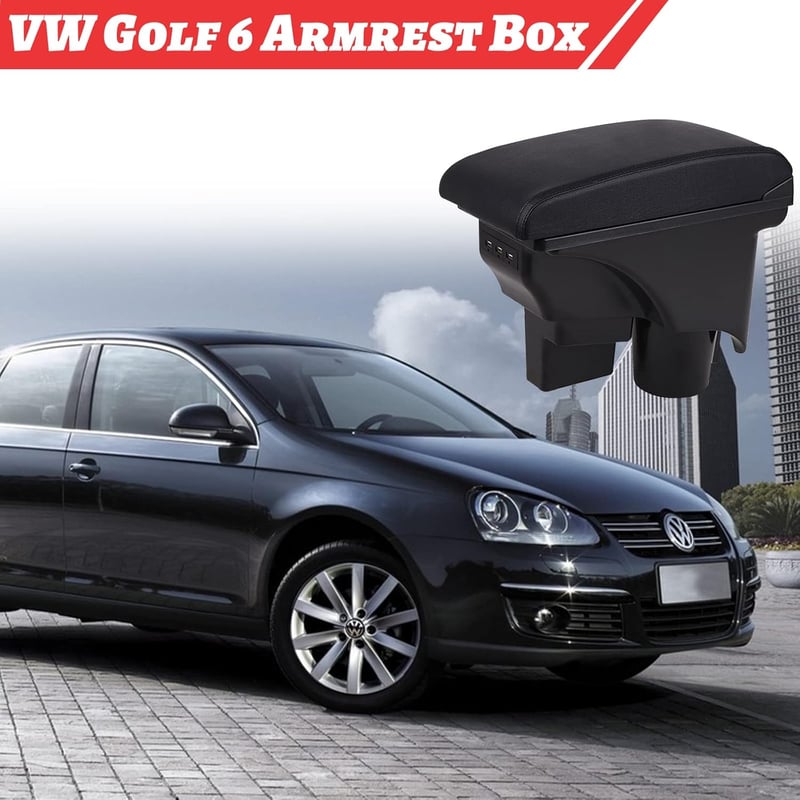 ConBlom autó kartámasz Golf 6 Jetta Mk5 Vento USB töltőportokkal fekete varrással