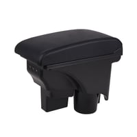 ConBlom naslon za ruku za Golf 6 Mk6 / Jetta Mk5 / Vento – s 3 USB priključka, crni šavovi 1