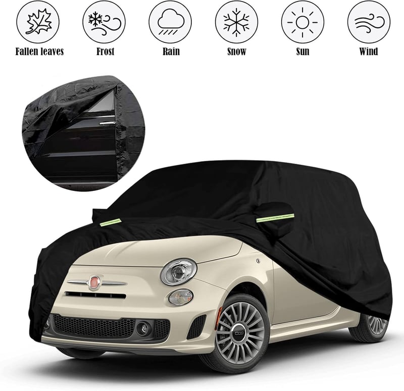 ConBlom Vízálló Autótakaró Fiat 500/500C/500E/Abarth 2007-2022 Cipzárral