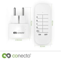 conecto Vezeték nélküli aljzat szett - 2300W, távirányító, kompakt fehér 2