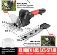 Conentool 12V Akkumulátoros Sövényvágó 2in1 Elektromos Kerti Olló Akkuval és Töltővel 8