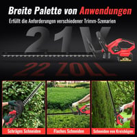 Conentool 21V Akkumulátoros Sövényvágó 55cm Pengével, 4000mAh Töltővel 8