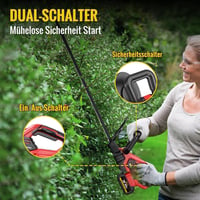 Conentool 21V Akkumulátoros Sövényvágó 55cm Pengével, 4000mAh Töltővel 6