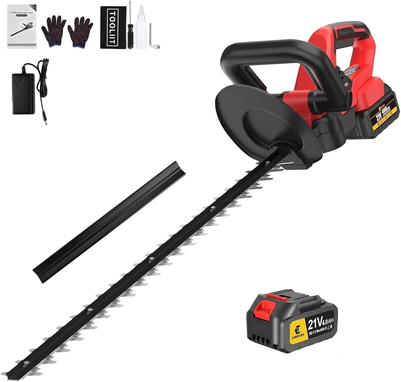 Conentool 21V Akkumulátoros Sövényvágó 55cm Pengével, 4000mAh Töltővel