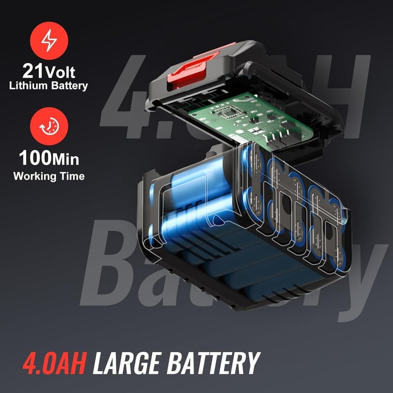 Conentool 21V Akkumulátoros Sövényvágó 55cm Pengével, 4000mAh Töltővel