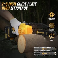 Conentool Akkumulátoros Mini Láncfűrész 1000W, 8 Colos, 2x4.0Ah Akkuval és Töltővel 4