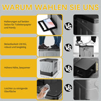Congumi összecsukható kemping WC papírtartóval és telefontartóval 4