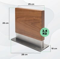 Coninx mágneses kés tartó fa, rozsdamentes acél, dió szín 2