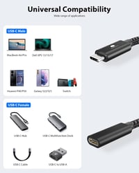 CONMDEX USB-C hosszabbító kábel 3.2 6ft 5Gbps 5A töltés 4K szinkronizálás 6