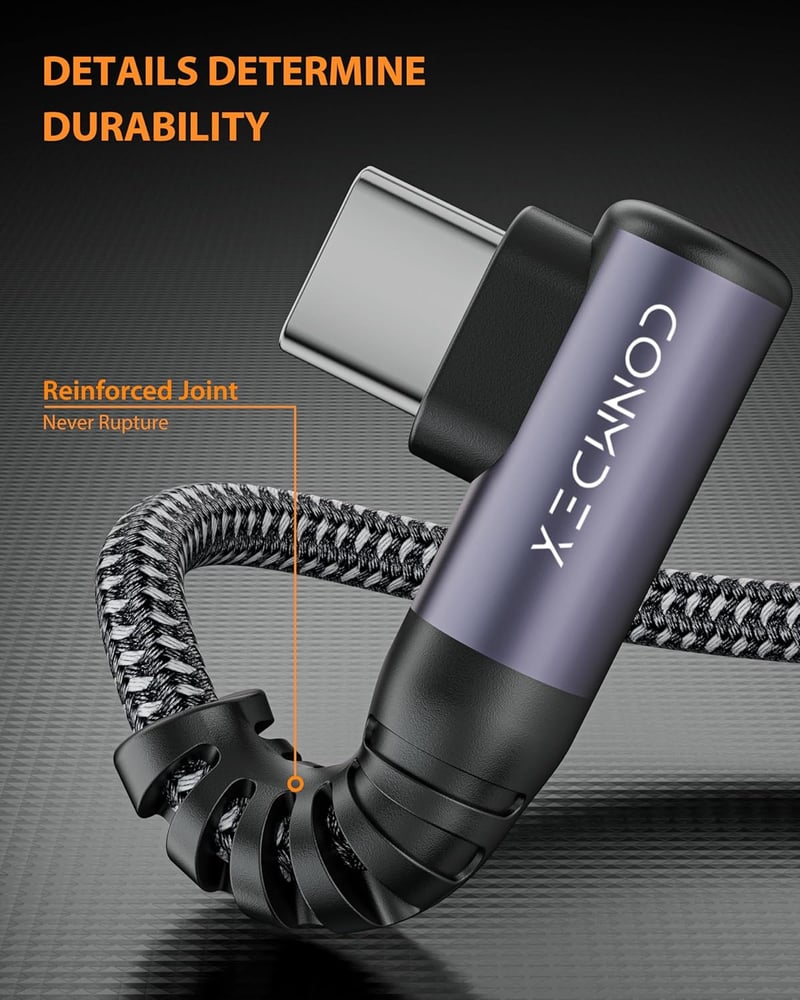 CONMDEX 10Gbps USB-C töltőkábel 30cm 3.1A QC3.0 iPhone Samsung Galaxy