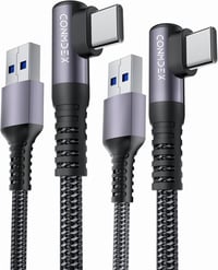 CONMDEX USB-C kábel 2db 90° 1m 10Gbps QC3.0 gyorstöltés iPhone Samsung 1