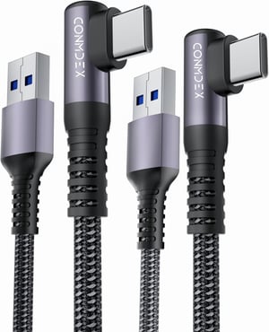CONMDEX USB-C kábel 2db 90° 1m 10Gbps QC3.0 gyorstöltés iPhone Samsung