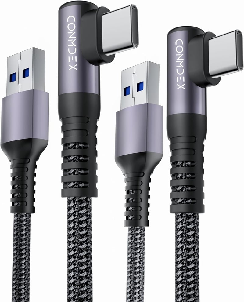 CONMDEX USB-C kábel 2db 90° 1m 10Gbps QC3.0 gyorstöltés iPhone Samsung