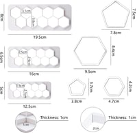 CONNECTION Focilabda Sütemény Vágó Szett 7 Méret Fondant Keksz Forma Torta Dekoráció Fehér 3