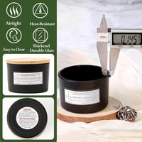 CONNOO matt fekete üveg gyertyatartó bambusz fedéllel - 120 ml - 15 db 5