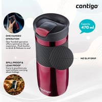 Contigo Byron Snapseal rozsdamentes acél termikus bögre 470ml szivárgásmentes - 1 pc. (pack of 1), Byron Vivacious 3