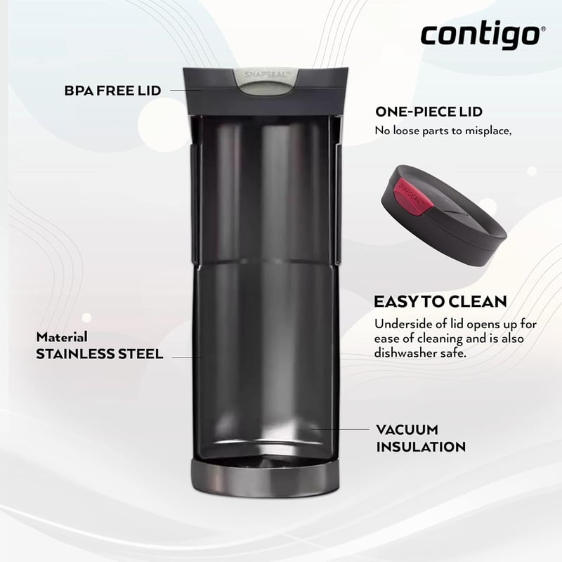 Contigo Byron Snapseal rozsdamentes acél termikus bögre 470ml szivárgásmentes - 1 pc. (pack of 1), Byron Vivacious