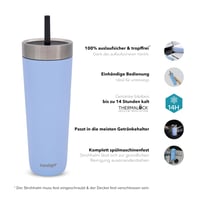 Termoska so slamkou Contigo No-Spill Tumbler, 720 ml, nehrdzavejúca oceľ, dvojstenná, odolná proti vytečeniu — používaná (stav: pozri 2. obrázok) 4