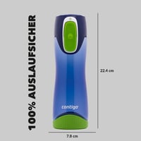 Sticlă de apă Contigo Swish Autoseal din plastic fără BPA, 500 ml, 100% etanșă, cu închidere automată, pentru sport, școală, drumeții 8