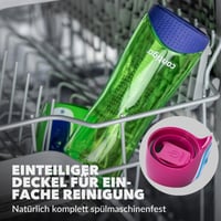Bidon pentru copii Contigo Swish Autoseal 500 ml, sticlă sport din plastic fără BPA, 100% etanșă, cu închidere automată, pentru școală și sport, magenta 5