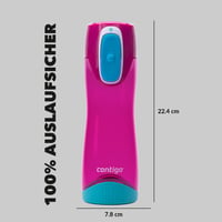 Bidon pentru copii Contigo Swish Autoseal 500 ml, sticlă sport din plastic fără BPA, 100% etanșă, cu închidere automată, pentru școală și sport, magenta 7
