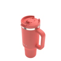 Pahar termoizolant Contigo 1200 ml cu mâner și pai, culoarea coral, bidon de apă cu izolație în vid, fără BPA, menține băuturile reci timp de 29 de ore 10